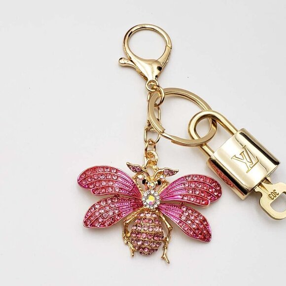 100% Auth Louis Vuitton Lock & Key with unbranded Bagcharm, Keycharm, Keychain - Picture 4 of 9